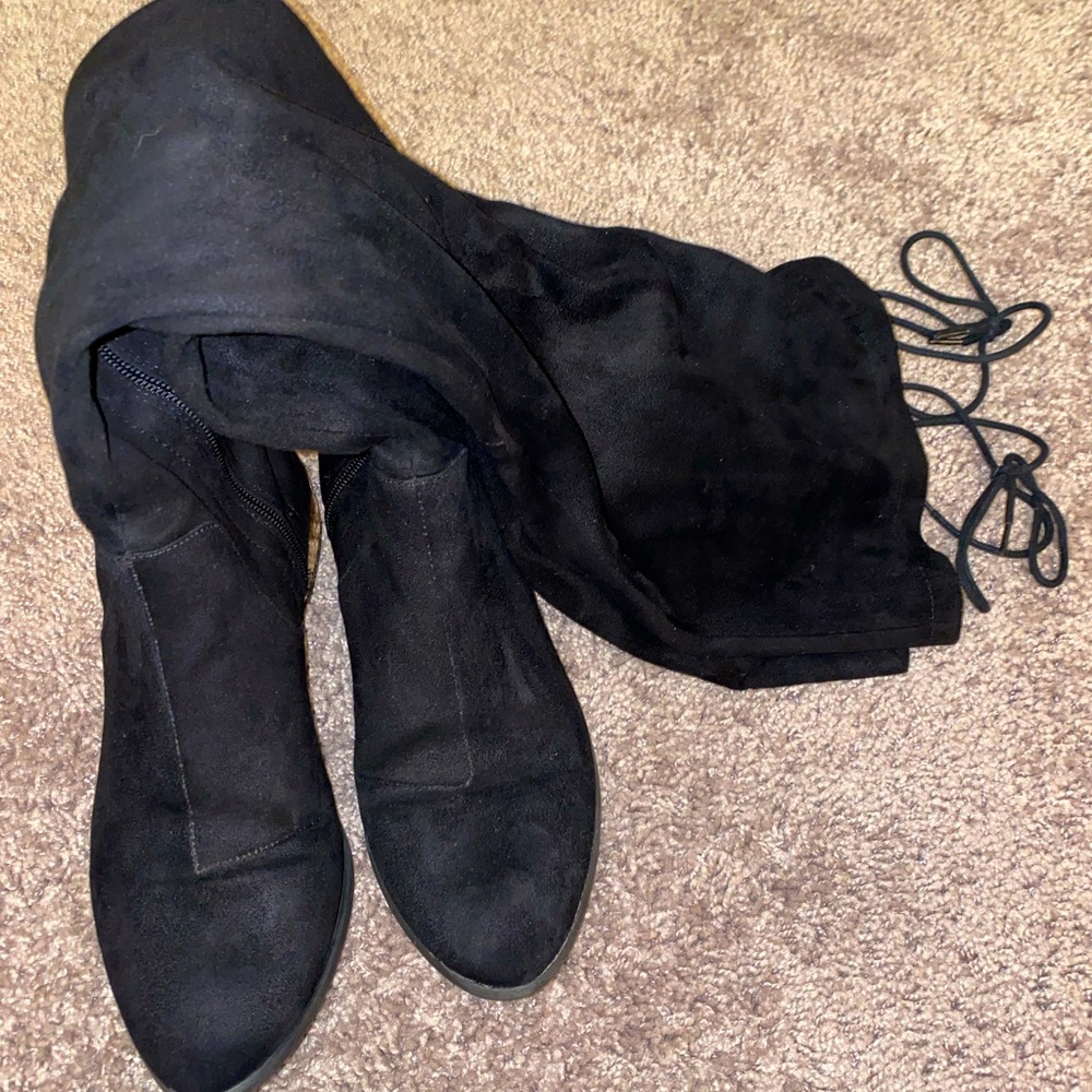 Black Knee High Boots